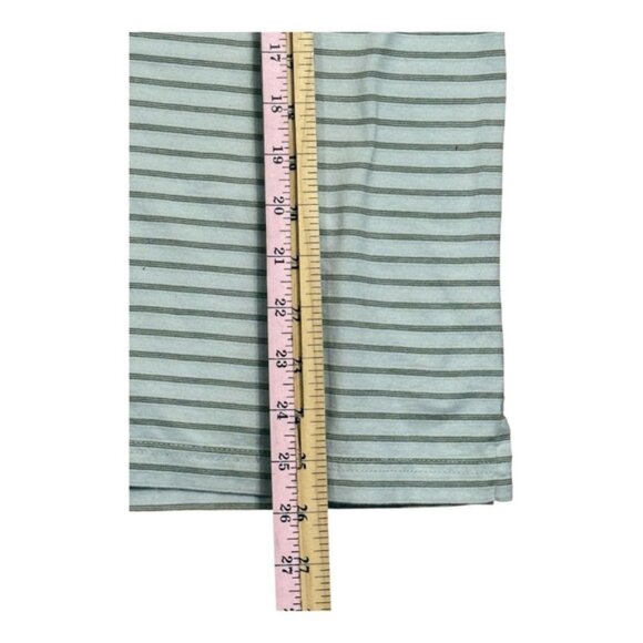 DLX Golf Polo Shirt Mens Medium Green White Striped Double Mercerized Cotton - Picture 4 of 7